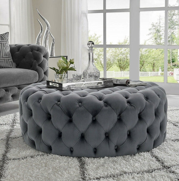 Chesterfield Round Coffee Table with classic design and spacious tabletop for living room