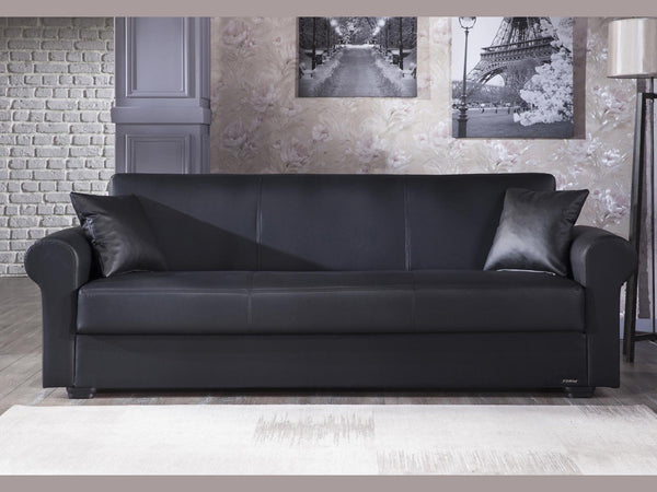 Floris Faux Leather Convertible Sofa