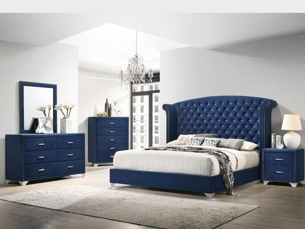 Melody Tufted Bedroom Set with tufted bed, wardrobe, and bedside tables - Timber Land Furniture