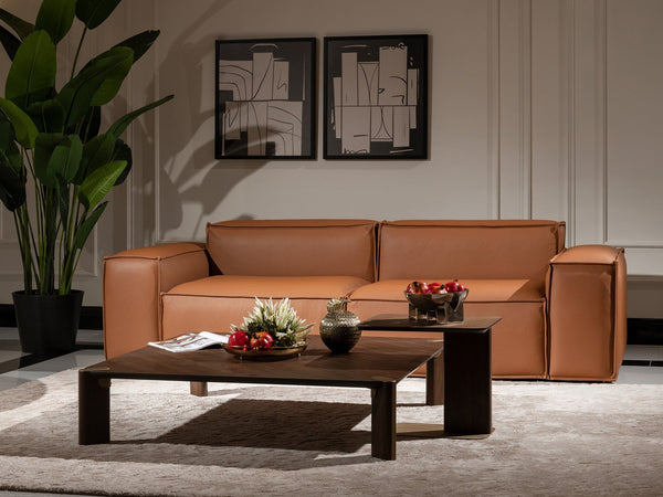 Natura Marmo Living Room Sofa Set with natural textures, wooden frame, and plush cushions.