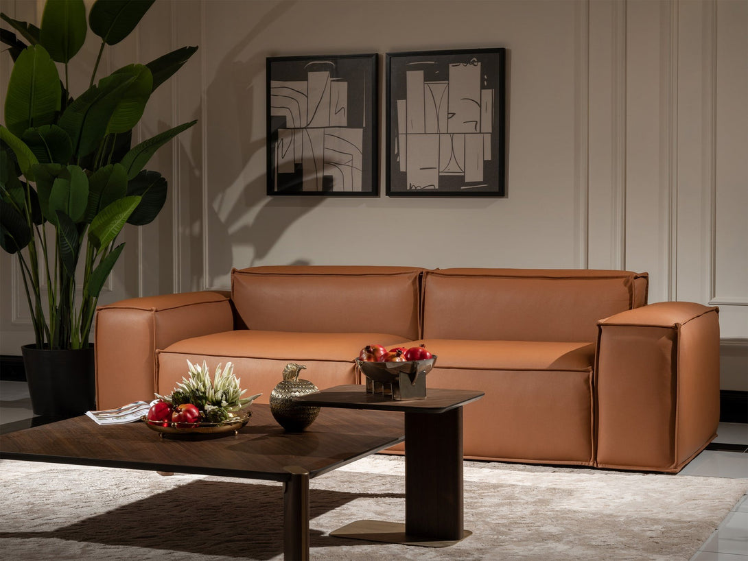 Natura Marmo Living Room Sofa Set with natural textures, wooden frame, and plush cushions.