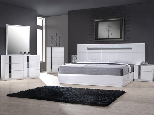 Palermo Bedroom Set with modern bed, wardrobe, and bedside tables - Timber Land Furniture