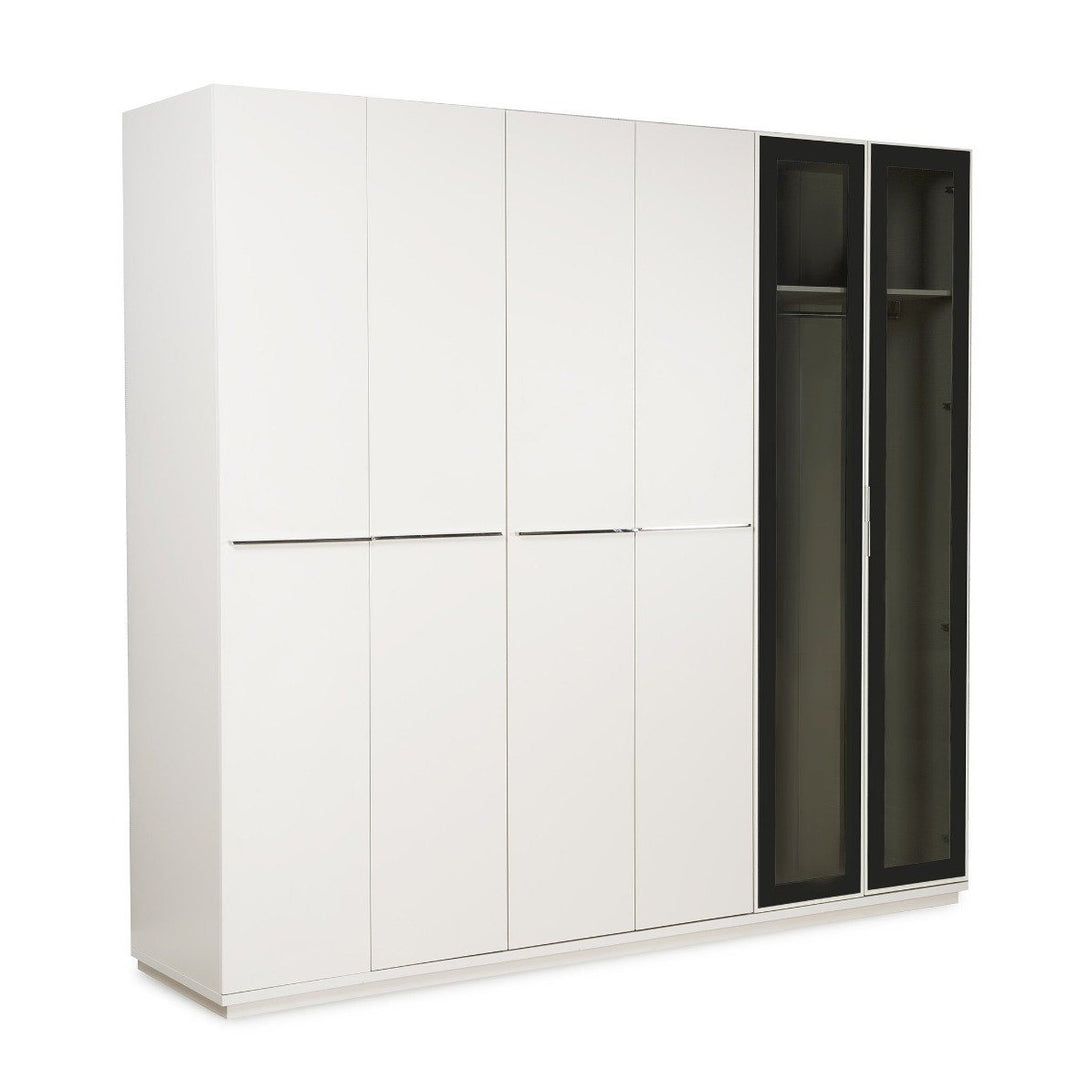 Parma 6 Door Wardrobe featuring ample storage compartments, adjustable shelves, and hanging rods for efficient bedroom organization.