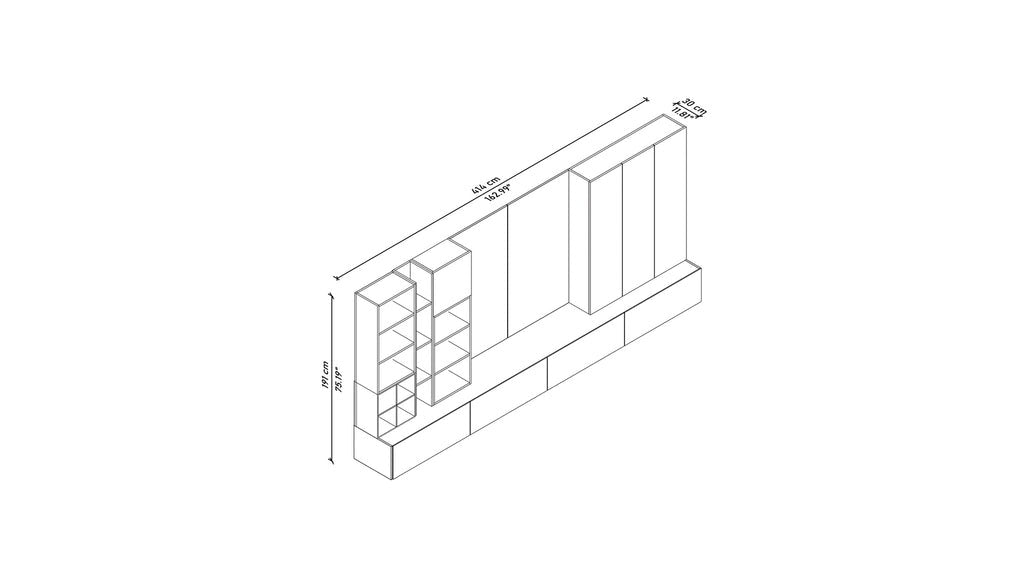 Solara TV Unit with Shelving and Storage in a Modern Living Room