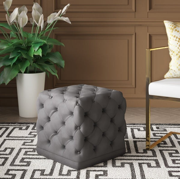 Tufted Square Ottoman with elegant design and plush cushioning for stylish home decor.